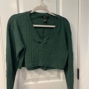 Green Cropped Sweater